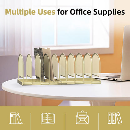 SUPEASY File Organizer for Desk, 5-Section Mesh Desk Organizer, Vertical File Holder Desktop Organizer File Sorter, File Folder Holder for Office Supplies, Black