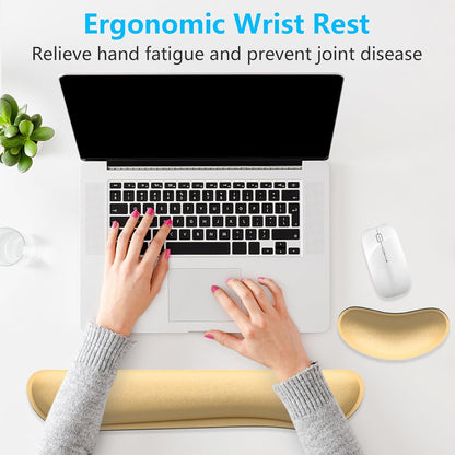 Dapesuom Enlarge Keyboard Wrist Rest, Cute Memory Foam Keyboard Wrist Cushion for Computer Desk Mats Support, Typing Pain Relief Ergonomic Mouse Pad Rests with Non-Slip Base for Gaming, Laptop, Purple