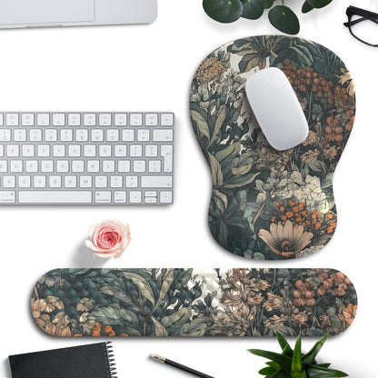 Ghost Book Mousepad with Wrist Rest Halloween Computer Keyboard Mouse Pad Black Cute, Mouse Pad with Wrist Rest for Computer Keyboard, 2 In1 Mousepad with Wrist Support Easy Typing&Relieve Wrist Pai