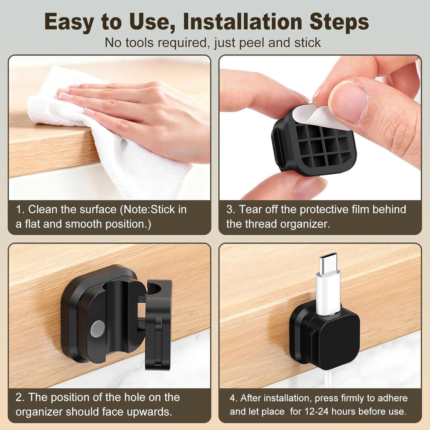 10 Pack Cord Organizer Holder, Magnetic Cable Organizers USB Cable Holder Wire Organizer Cord Clips