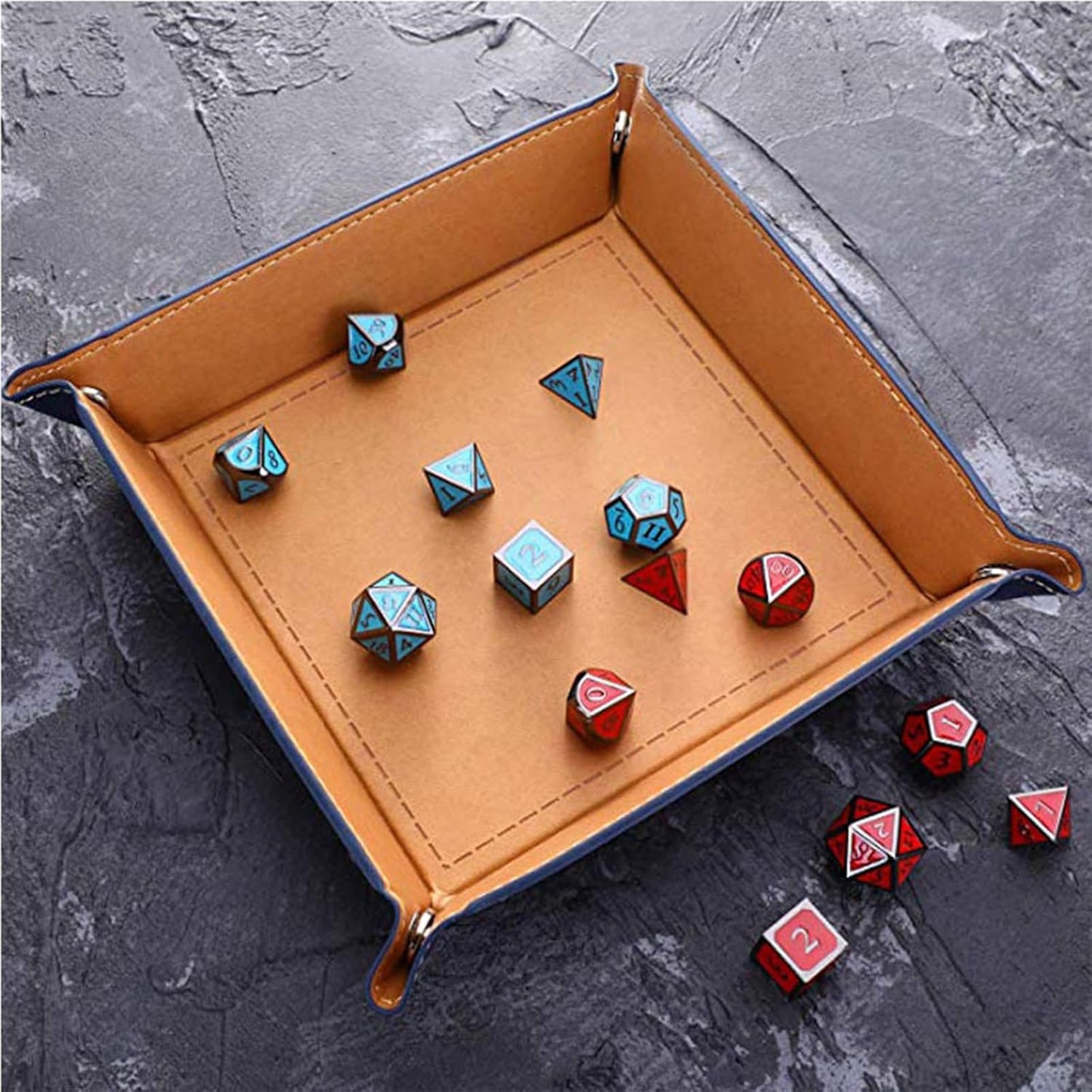 siduater Valet Tray Desktop Storage Organizer, Vegan Leather Catchall Bedside Vanity Tray Nightstand Caddy Holder for Remote Controller, Watch, Keys, Phone, Wallet, Sunglasses, Jewelry - Map