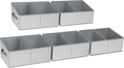DIMJ Closet Storage Bins, 6 Pack Storage Baskets for Shelves, Foldable Closet Organizer with Handle, Linen Closet Organizers and Storage for Clothes, Toys, Towel, Books (Black)