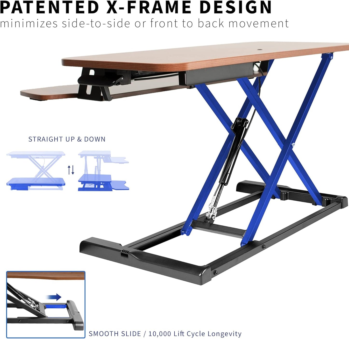 VIVO 26 inch Desk Converter, K Series, Height Adjustable Sit to Stand Riser, Dual Monitor and Laptop Workstation with Keyboard Tray, Black, DESK-V026KB