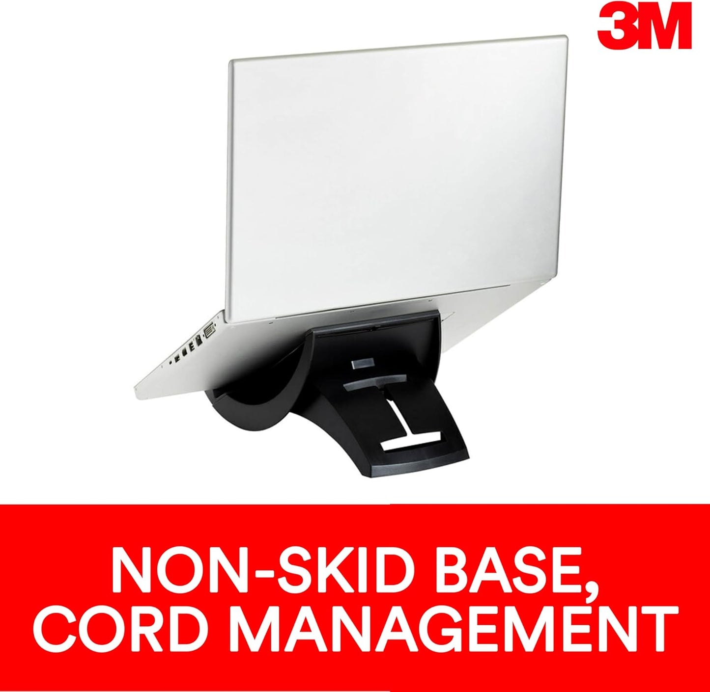 3M Vertical Notebook Computer Riser With Cable Management, 9" X 12" X 6.5" To 9.5", Black/charcoal Gray, Supports 20 Lbs
