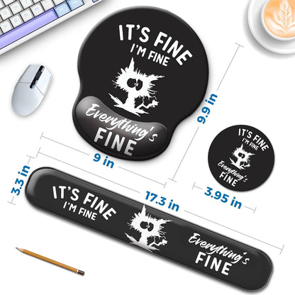 Mouse Pad and Keyboard Wrist Rest Support, with Non-Slip PU Base,Gel Mouse Pad with Coaster,Pain Relief for Gaming, Computer,Office -Beach