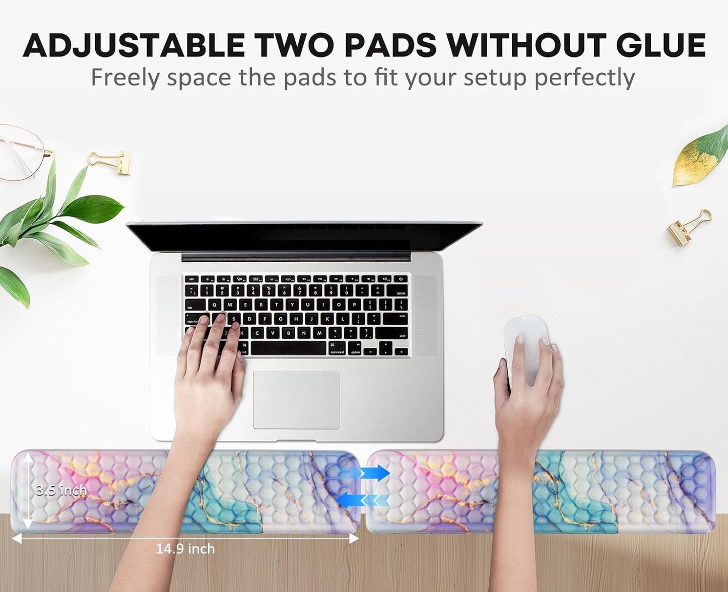 JIKIOU L-Shaped Desk Elbow Pad for Desk, Memory Foam Elbow Support Padding with Non-Slip, 2 Pack Ergonomic Desk Edge Cushion, Wrist Comfort Support for Office Home Black
