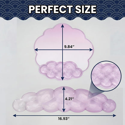 Ergonomic Cloud-Shaped Keyboard Wrist Rest & Non-Slip Mouse Pad Set, Soft Gel Support, Easy-to-Clean, Durable, Ideal for Long Work & Study Hours