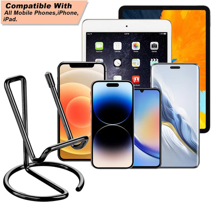 ROPOSY Cell Phone Stand for Desk, Cute Metal Gold Cell Phone Stand Holder Desk Accessories, Compatible with All Mobile Phones, iPhone, iPad