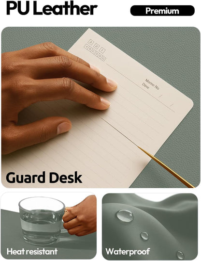 YSAGi Leather Desk Protector, Office Mat, Large Mouse Mat, Non-Slip PU Leather Blotter, Laptop Pad, Waterproof Writing Pad for Office and Home (Light Pink, 23.6" x 13.8") - Colors A
