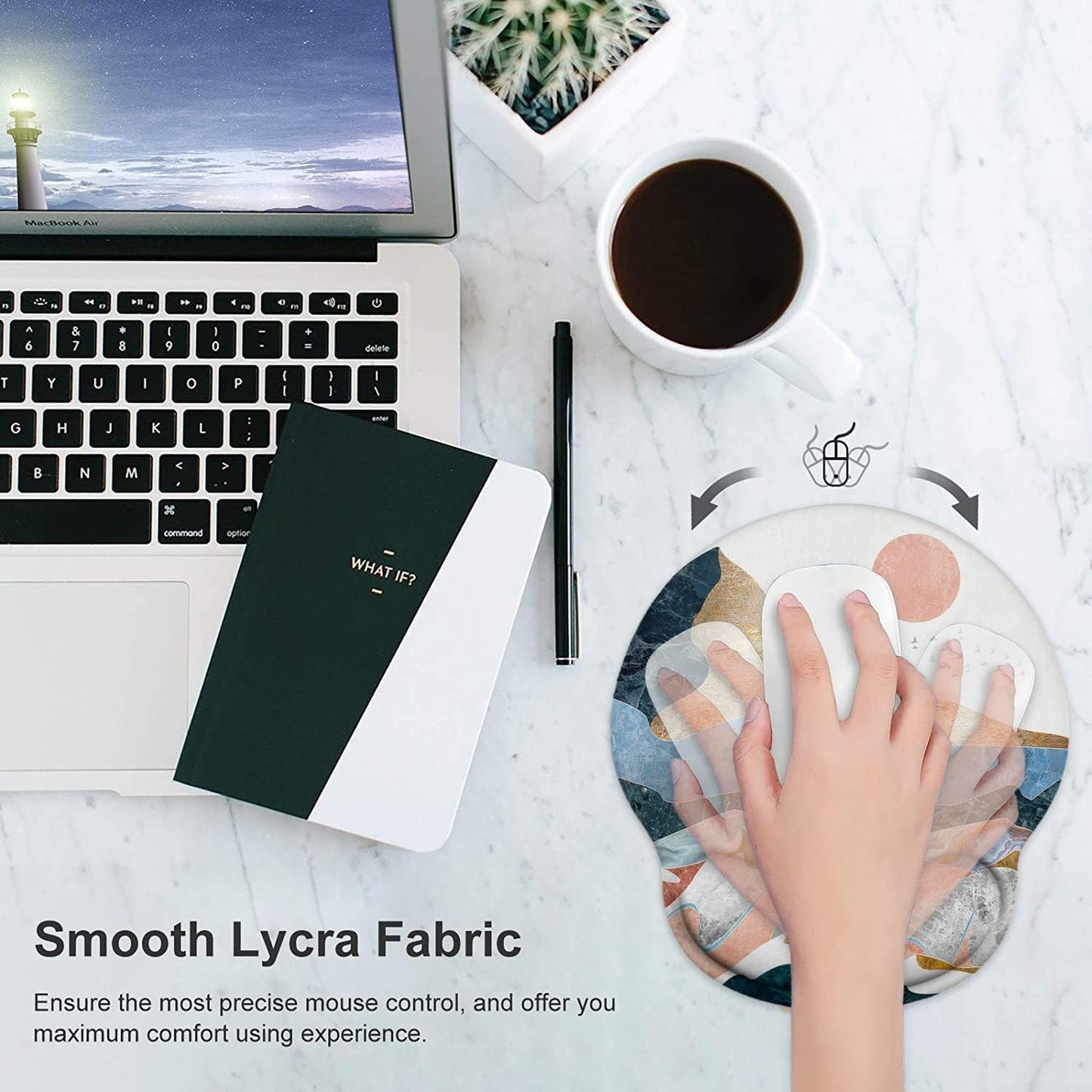 LATEEFAH Mouse Pad with Wrist Rest, 3-in-1 Gaming Mouse Pad, Keyboard Wrist Rest, Ergonomic Memory Foam Mousepad with Wrist Support for Computer Keyboard