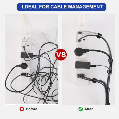Nettbe 60 PCS 6 Inches Reusable Cable Ties, Adjustable Cord Straps Wire Organizer Cord Wrap and Hook Loop Cable Management