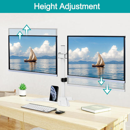MOUNT PRO Single Monitor Stands Fits 13-32 inch/17.6 lbs Screen, Free-Standing Computer Monitor Mount for Desk, Display Standing with Adjustable Height/Tilt/Swivel/Rotation, VESA 75x75 100x100
