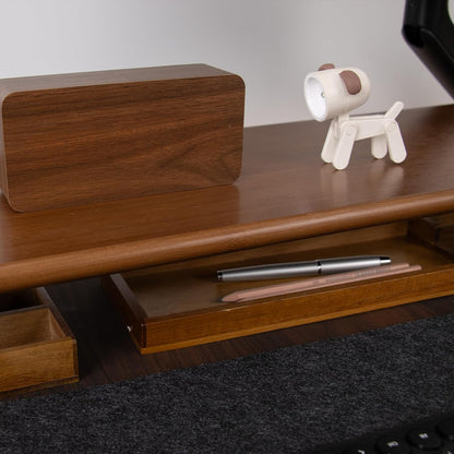Bamboo Monitor Stand Riser with Acrylic Legs for Desk, 31.5 Inches Desktop Shelf Supports for PC Computer Monitor, Laptops, Printer, Speakers (White)