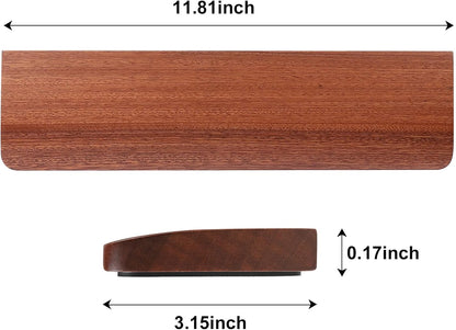 Wooden Keyboard Wrist Rest for 60% Keyboard, Ebony Wood Wrist Rest Pad Support with Anti-Slip Rubber Base, MageGee Ergonomic Keyboard Palm Rest for Pain Relief, Easy Typing