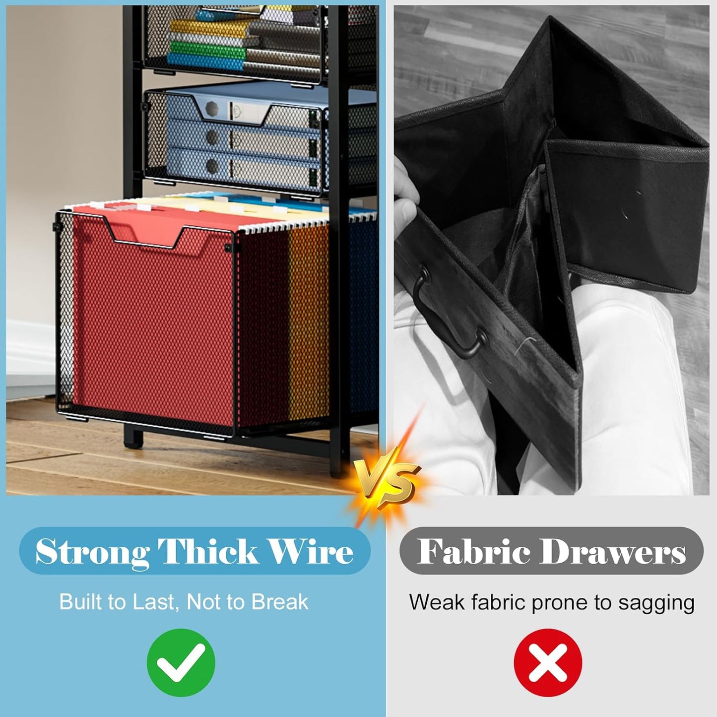 Sbanmao Rolling File Cart with 2 Storage Drawers, Mobile File Cabinet with Wheels, Hanging File Folder Organizer, Under Desk Storage, Printer Stand Utility Cart Filing Cabinet for Home Office,Black