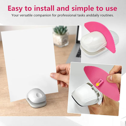 Plastic Document Holder for Typing, Portable Paper Stand with Non-Slip Base for A4 Paper, Compact Reading Clip Holder for Office Desk, Computer, Bank - White