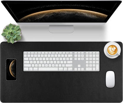 Green Desk Pad and Keyboard Wrist Rest, 3in1 Mousepad + Keyboard Wrist Rest+Mouse Wrist Rest for Home Office Table Computer Cover. (31.5×15.7,Green)