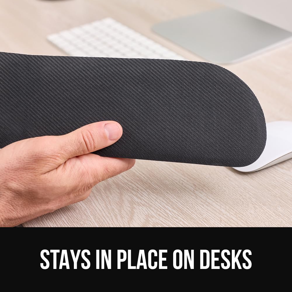 GORILLA GRIP Silky Memory Foam Wrist Rest for Computer Keyboard, Mouse, Ergonomic Design for Typing Pain Relief, Desk Pads Support Hand and Arm, Mousepad Rests, Stain Resistant, 2 Piece Pad, Black