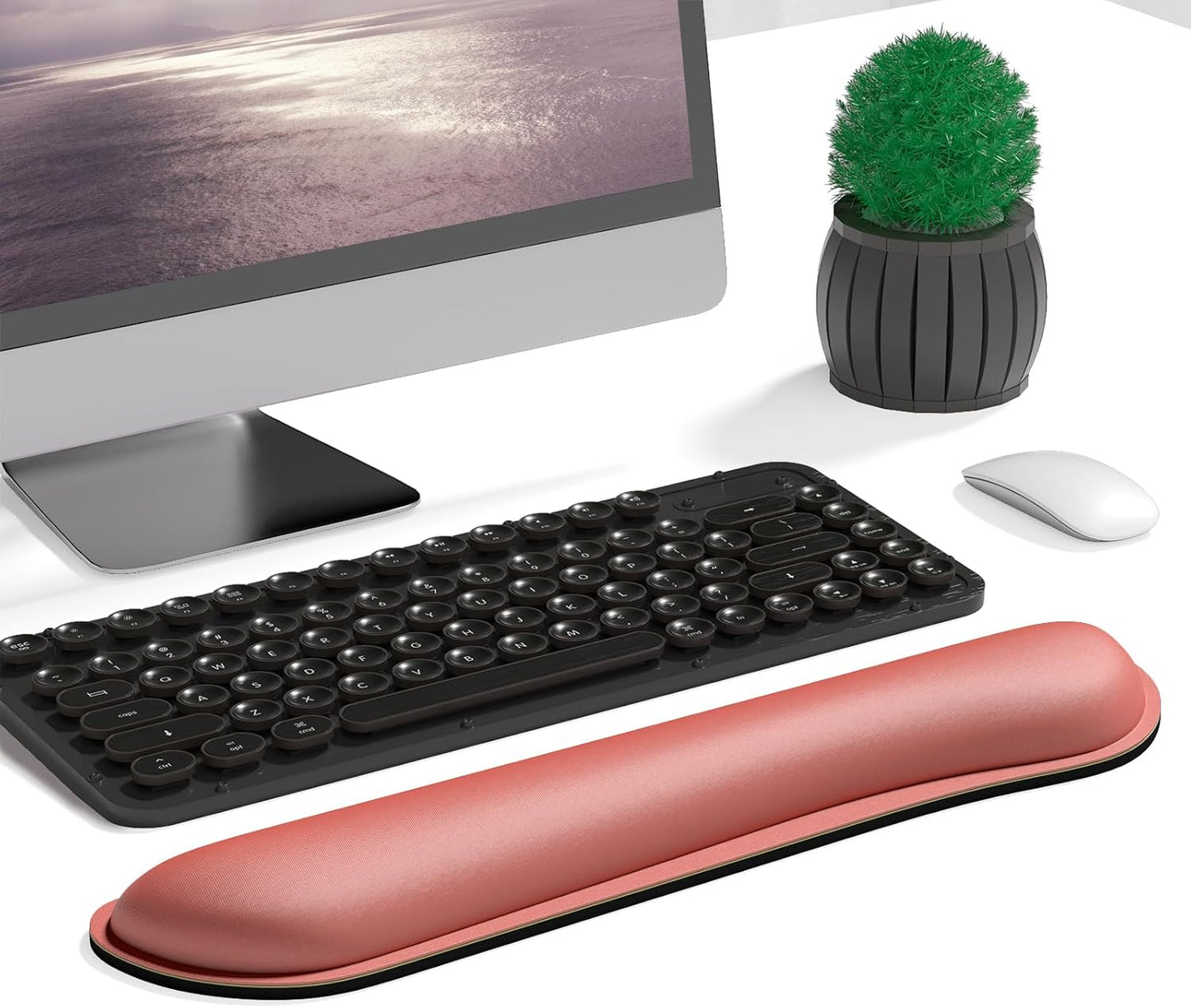 Dapesuom Enlarge Keyboard Wrist Rest, Cute Memory Foam Keyboard Wrist Cushion for Computer Desk Mats Support, Typing Pain Relief Ergonomic Mouse Pad Rests with Non-Slip Base for Gaming, Laptop, Purple