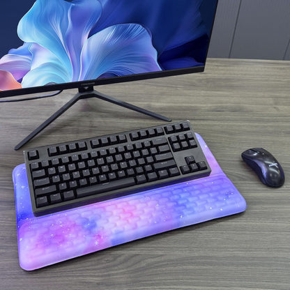 Computer Keyboard Stand with Wrist Rest, Ergonomic Tilted Keyboard Holder - Keyboard Riser with Wrist Pad - Keyboard Tray Support for Office Home - Black
