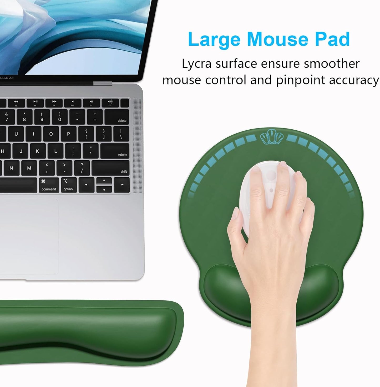 Dapesuom Keyboard Wrist Rest and Mouse Pad with Wrist Support, Cute Memory Foam Cushion for Keyboard and Mouse Set, Ergonomic Desktop Pad Rests with Non Slip Base for Easy Typing & Pain Relief, Pink