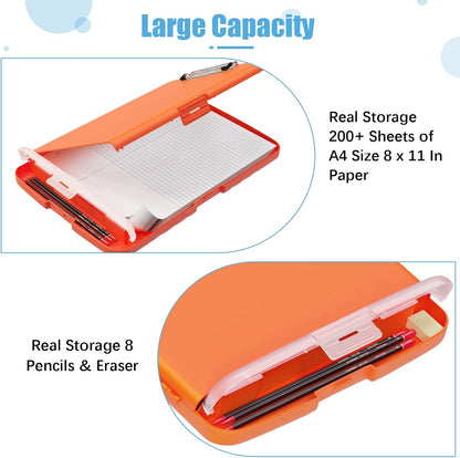 Hongri Clipboard with Storage with Pen Holder, Folder Nursing Clip Board 8.5 x 11 Foilo-Side Opening, High Capacity, Light Weight for Teachers, Classroom. Size 14 x 9.6 x 1.2 in(Pink)