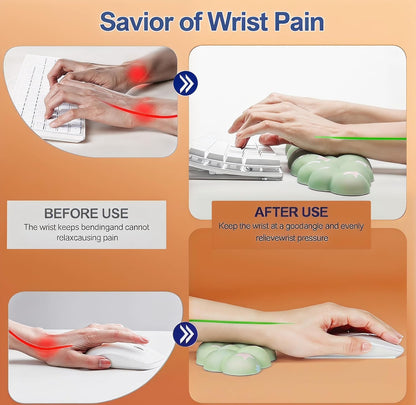 Cloud Wrist Rest Set for Keyboard and Mouse, Includes Cute Coaster, with Computers and Laptops（Purple Star Set）