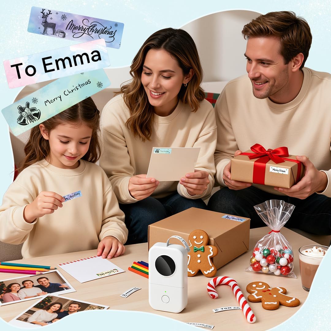 Label Maker, Phomemo D30 Bluetooth Mini Label Maker Machine, Portable Thermal Printer Small Rechargeable Labeler for Kids School Classroom Teacher Supplies, Home Office Labeler Works with Tablet/Phone