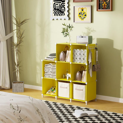 AWTATOS Cube Storage Organizer, 16 Cube Closet Organizer, Stackable Storage Cube Shelves, DIY Portable Closet Clothes Organizer Shelving for Bedroom, Closet, Wardrobe, Bathroom, White