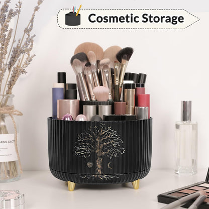 SKYDUE 360 Rotating Purple Pen & Art Supply Organizer - 5 Slot Desk Organizer for Office, School, Home