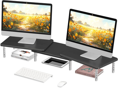 suptek Computer Monitor Stand Riser,Monitor Riser for Laptop, Printer, Notebook and All Flat Screen TV Display with Vented Platform,3 Height Adjustable Laptop Riser,1 Pack,Black(MST003)