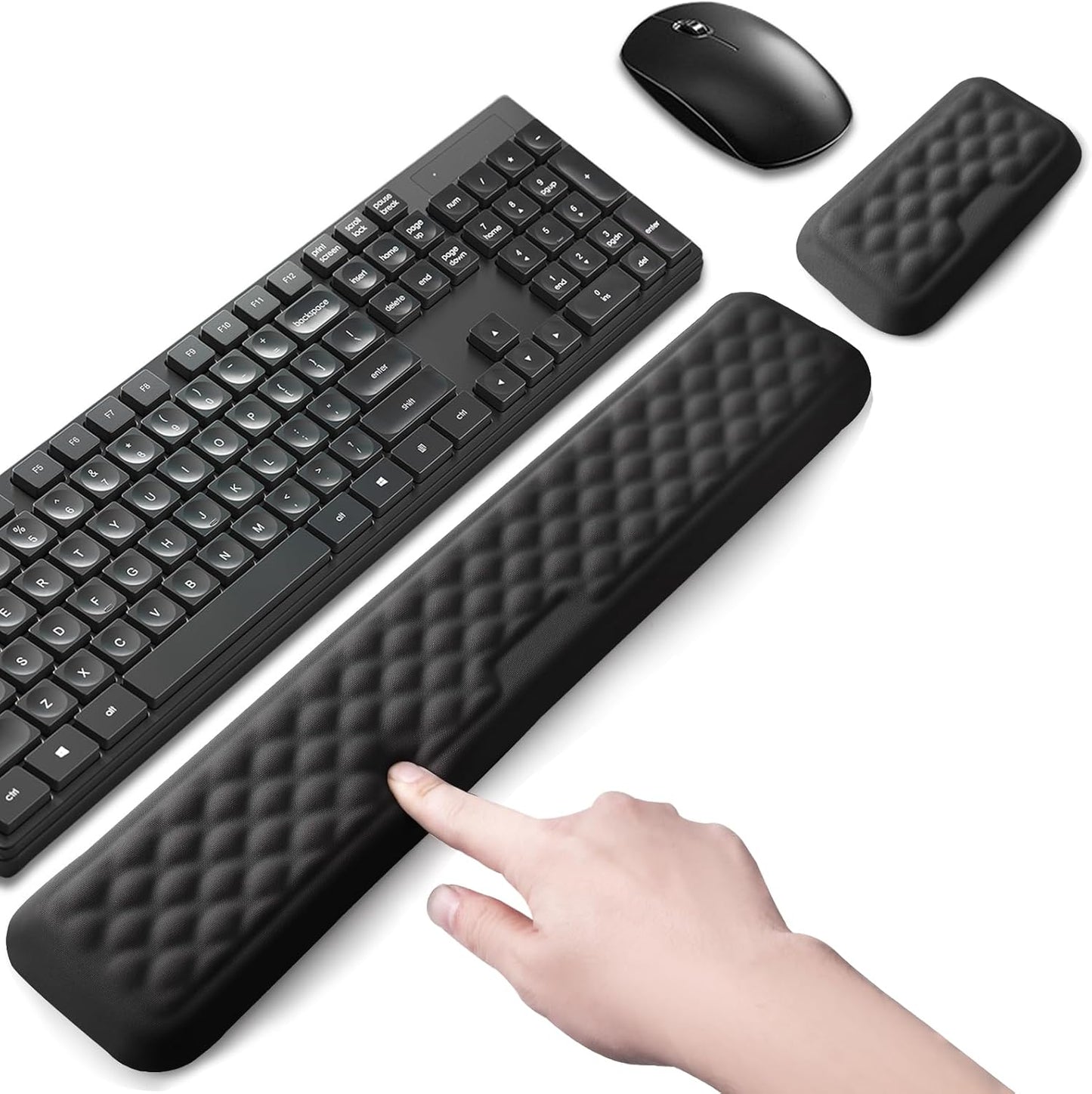 Keyboard Wrist Rest Mouse Wrist Support, Memory Foam Wrist Rest Pad for Computer Laptop, Ergonomic Wrist Cushion Support for Typing Pain Relief, Gaming Home Office, Pink