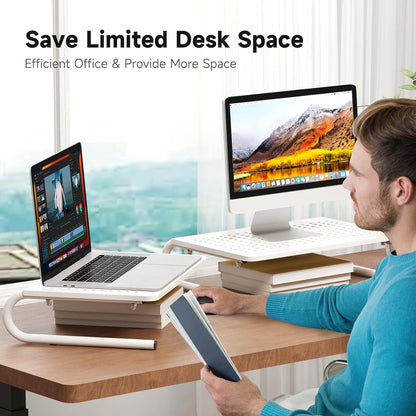 suptek Monitor Stand Riser for Computer,Laptop,Printer, Notebook and All Flat Screen Display with Vented Metal Platform and 4 Inches Height Underneath Storage (MST004)