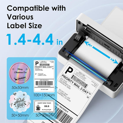 KNAON Shipping Thermal Label Printer, 4x6 Portable Label Printer, Bluetooth Label Maker for Small Business, Support iPhone,Android,Windows,Mac,Chromebook,Works with USPS, Etsy,Shopify&More, Black