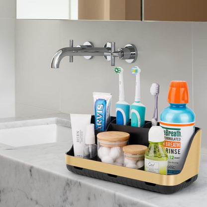 GFWARE Bathroom Organizers and Storage - Detachable 7 Slots Kids Electric Toothbrush and Toothpaste Holde Drainage for Bathroom Accessories Organization Counter Vanity Storage