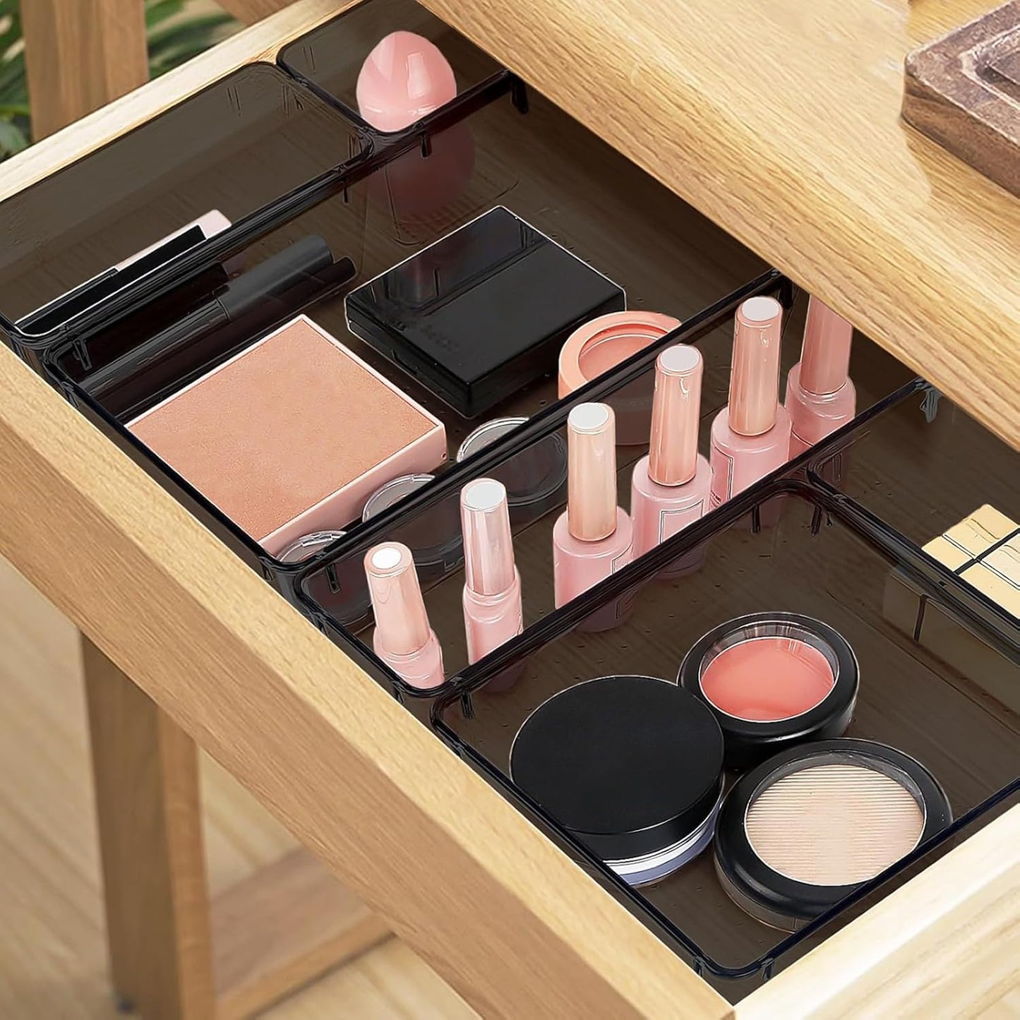 StorMiracle 16 PCS Drawer Organizer Set, 5 Varied Size Bathroom and kitchen Drawer cabinet organizer Trays, Clear Storage Bins for Makeup, Jewelry, Utensils and Gadgets