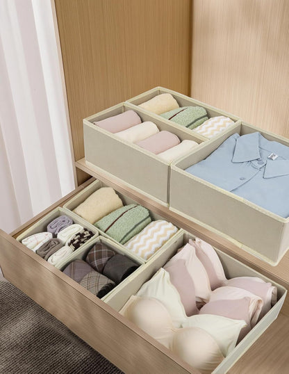 Fordonral 12 Pack Drawer Organizer Clothes, Foldable Fabric Dresser Organizer Closet Organizers and Storage Box for Underwear,Folded Clothes,Baby Clothing,Socks,Bra,Towels,Ties(12 Pack,Gray)