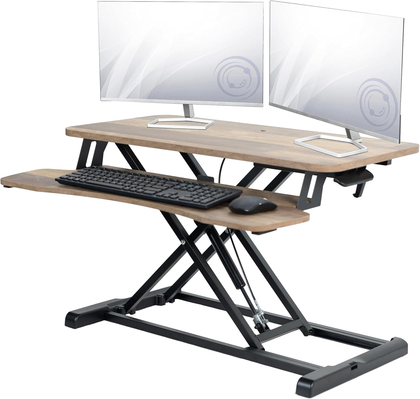 VIVO 26 inch Desk Converter, K Series, Height Adjustable Sit to Stand Riser, Dual Monitor and Laptop Workstation with Keyboard Tray, Black, DESK-V026KB