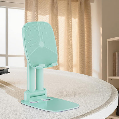 DEERLAMN Cell Phone Stand for Desk, Height Adjustable Cell Phone Holder Portable Desktop Stand, Travel Home Office Desk Accessories Compatible with iPhone 16/15/14/13/12/11 All Smartphone - Pink