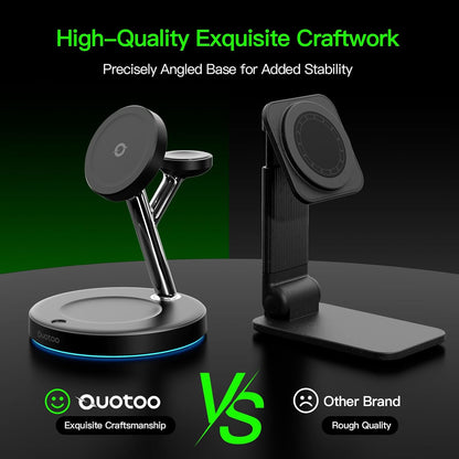 New 3 in 1 Charging Station for Apple Compatible with Magsafe Charger Stand for iPhone 17 16 15 14 13 12 Wireless Charging Station for AirPods Wireless Charger for iWatch Series