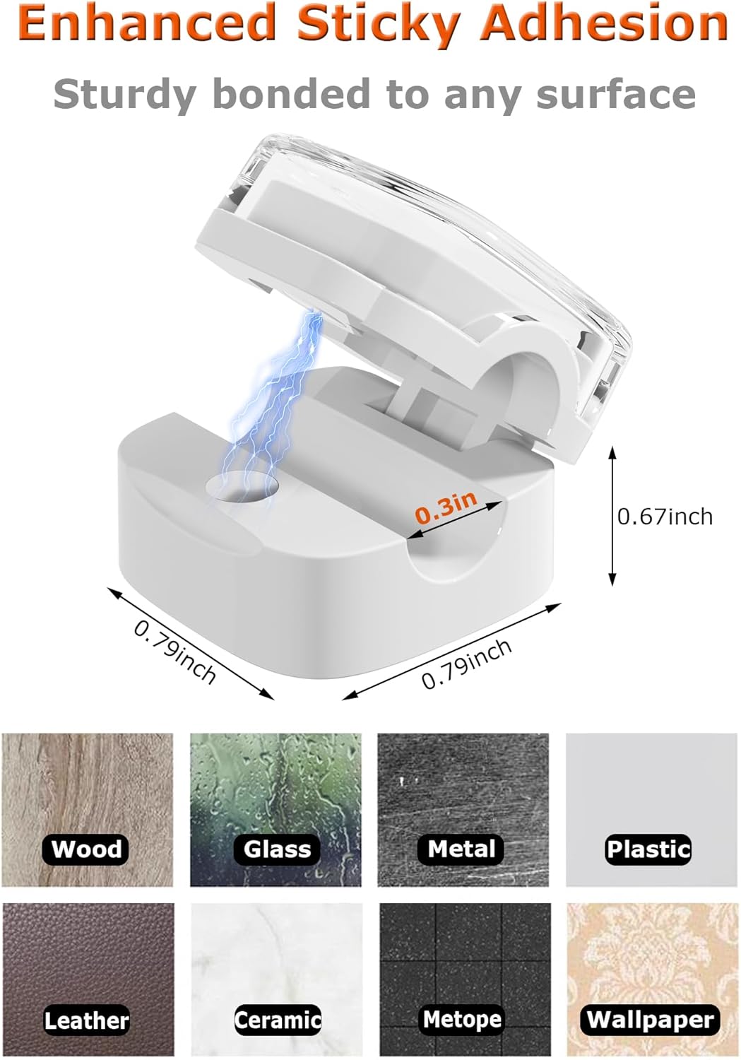 Magnetic Cable Clips, Adjustable Cord Holder Management, Adhesive Wire Keeper Organizer for Home Office Desk Phone PC Car Wall Desktop Nightstand Appliance (9-Pack Black Crystal)