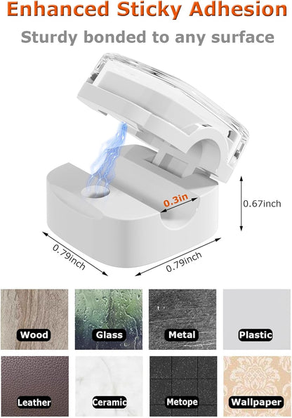 Magnetic Cable Clips, Adjustable Cord Holder Management, Adhesive Wire Keeper Organizer for Home Office Desk Phone PC Car Wall Desktop Nightstand Appliance (9-Pack Black Crystal)