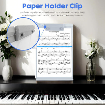 Barelove Document Holder Paper Stand with 7 Adjustable Positions, Grey Paper Holder Stand for Desk When Typing for Reading A4 Letter, Books, Music Sheet, Receipts, Textbooks