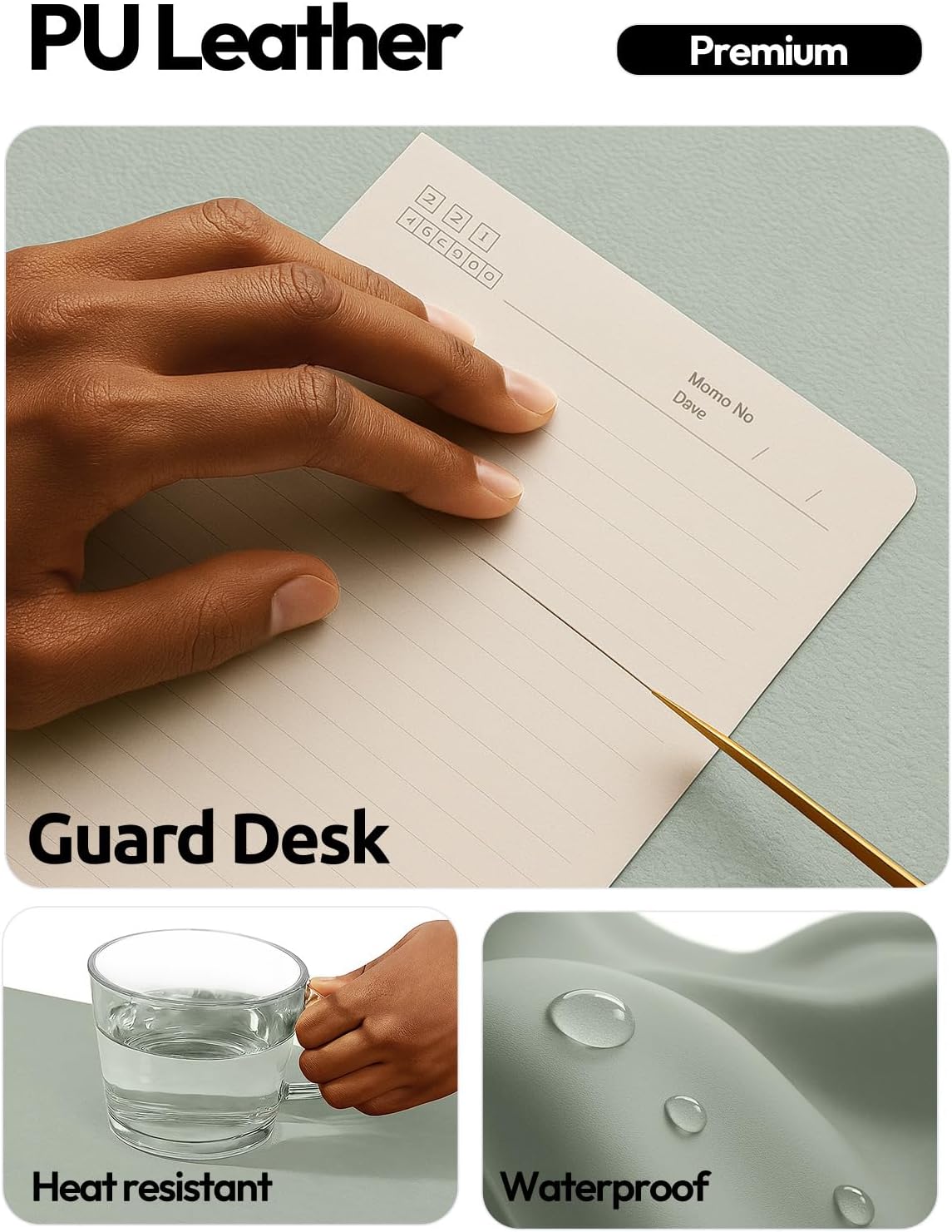 YSAGi Leather Desk Protector, Office Mat, Large Mouse Mat, Non-Slip PU Leather Blotter, Laptop Pad, Waterproof Writing Pad for Office and Home (Light Pink, 23.6" x 13.8") - Colors A