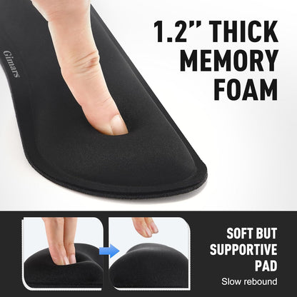 Gimars Upgrade Enlarge Silky and Superfine Fabric Gel Memory Foam Keyboard Wrist Rest Set, Ergonomic Keyboard Mouse Wrist Support for Typing Pain Relief, Comfort for Office, Gaming, Computer