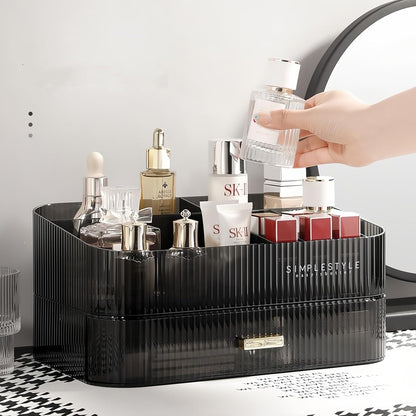 Stackable Cosmetics Organizer Drawers, Bathroom Vanity Makeup Organizers and Storage, Ideal for Desk and Dresser Countertops, Great for Palette, Skincare, Lipsticks, Nail Care. Green