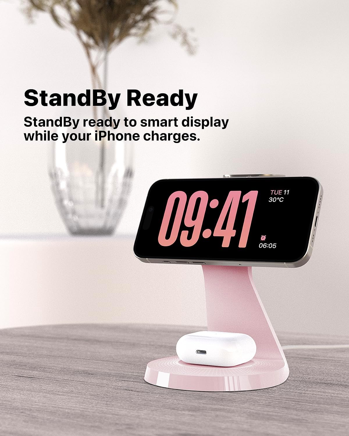 3 in 1 Charging Station for Apple Devices,Mag-Safe Charger Stand Fast Charging,Wireless Charger for iPhone 16/15/14/13/12 Series,& AirPods,& iWatch(USB-C Charger Included)