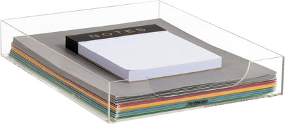 Mind Reader Paper Tray, Desktop Organizer, File Storage, Modern, Office, Acrylic, Clear