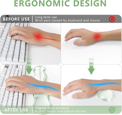 Gel Cloud Keyboard and Mouse Wrist Rest, Cute Wrist Support and Arm Support Keyboard Rest for Keyboard and Mouse Typing Pain Relief，Suitable for Office/Computer/Laptop/Gaming (Pink)