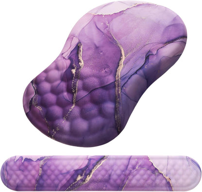 Mouse Pad Wrist Support, Laokiiy 2 in1 Keyboard Wrist Rest+ Ergonomic Mouse Pad, Non-Slip Wrist Rest for Computer Keyboard, Made Easy Typing & Relieve Wrist Pain（Banana Leaf Green）